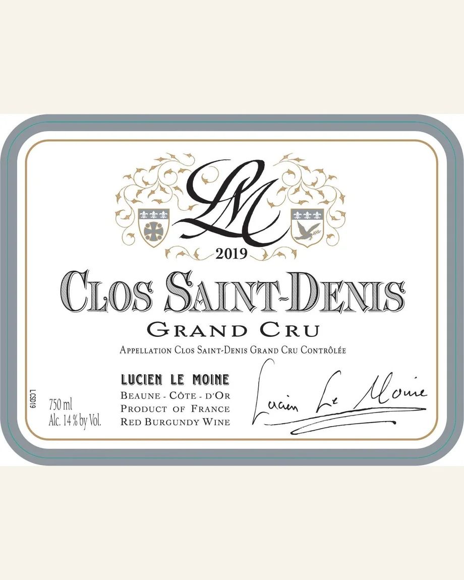 Lucien Le Moine Clos St Denis莫雷圣丹尼特级园酒标与酒瓶图片