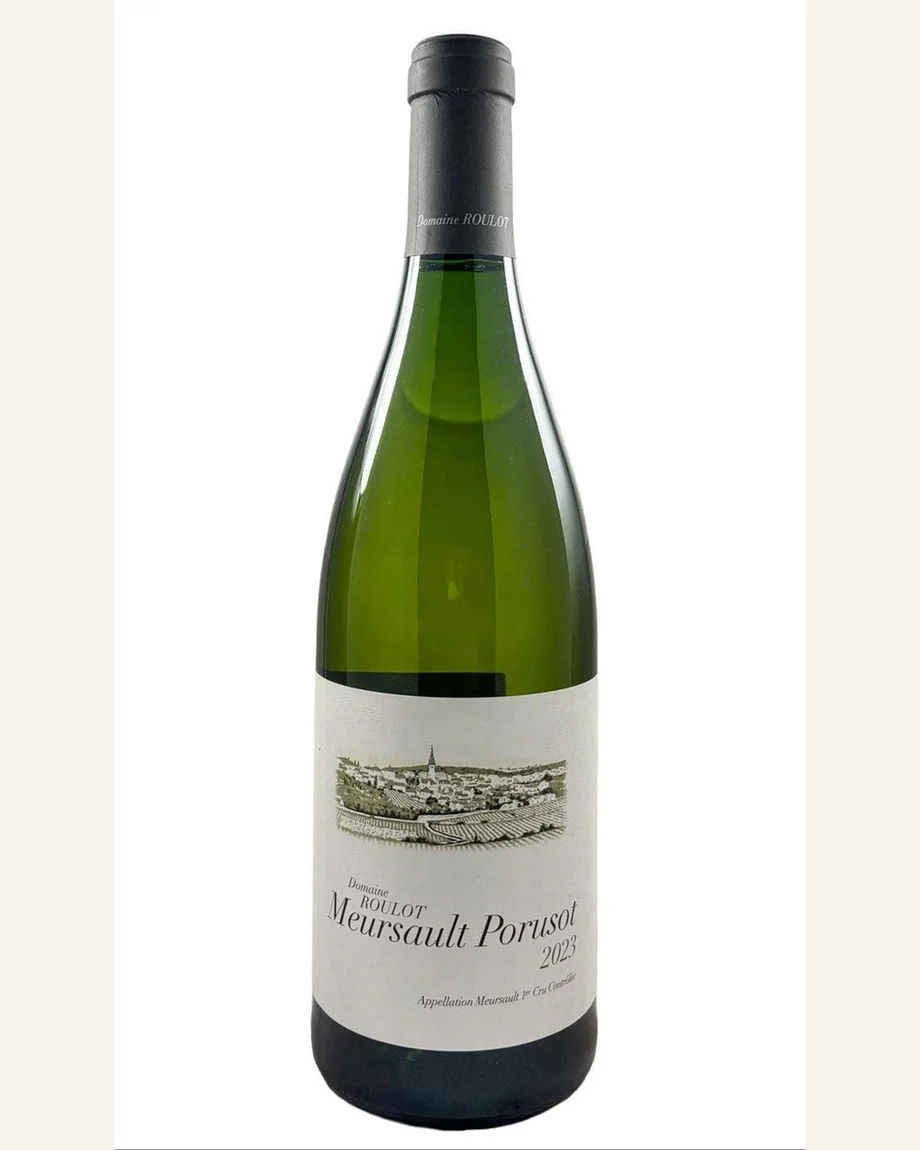 Roulot Meursault Porusot默尔索波露索一级田酒标与酒瓶图片